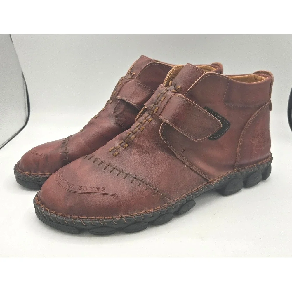 Men's Leather Ankle‎ Boots, Fashion Shoes, Size 11